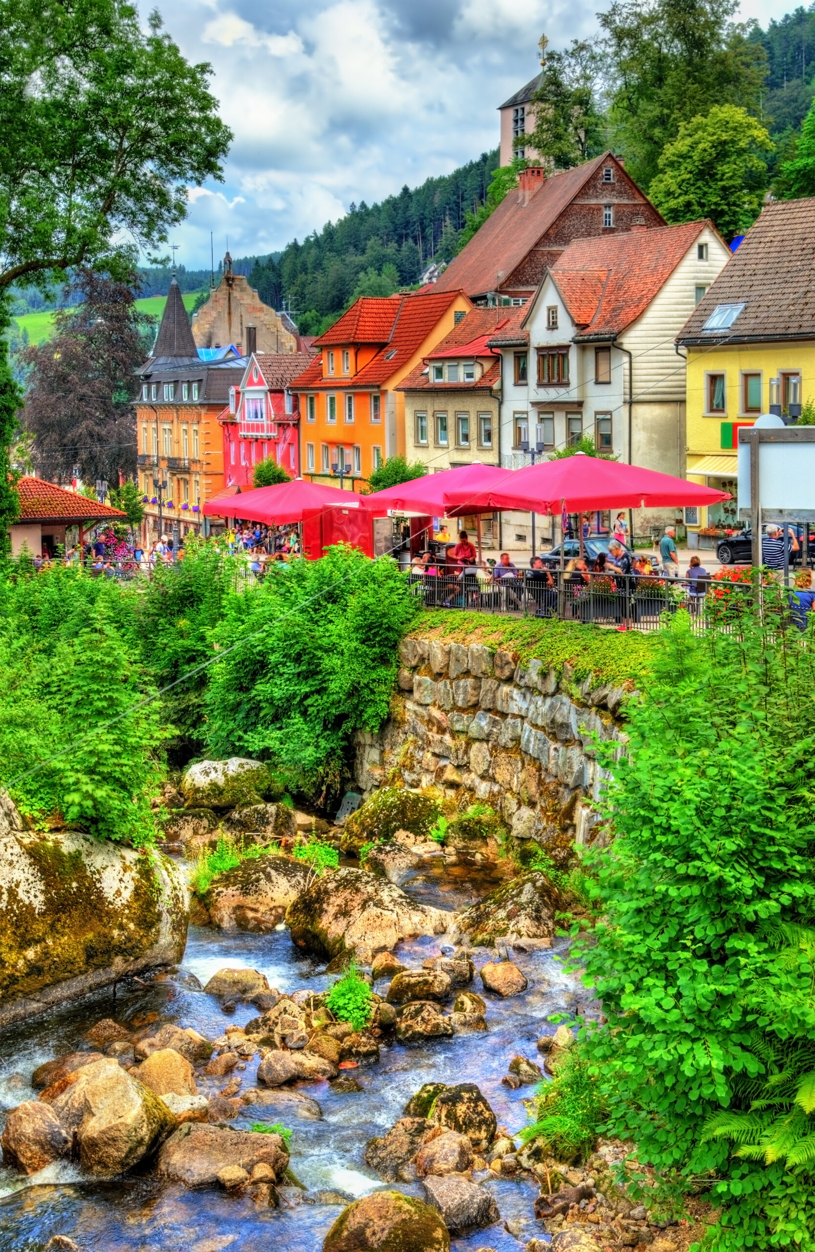 The Gutach river in Triberg im Schwarzwald town – Germany